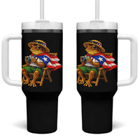 Funny Coqui Frog Puerto Rico Flag Tumbler With Handle Puerto Rican Taino Boricua Hispanic