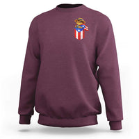 Funny Coqui Frog Puerto Rico Flag Sweatshirt Puerto Rican Taino Buricua Pocket Borinquen