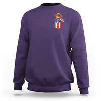Funny Coqui Frog Puerto Rico Flag Sweatshirt Puerto Rican Taino Buricua Pocket Borinquen