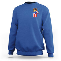 Funny Coqui Frog Puerto Rico Flag Sweatshirt Puerto Rican Taino Buricua Pocket Borinquen
