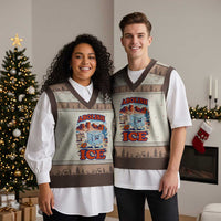 Abolish Ice Protest V-Neck Knit Sweater Vest Retro Protest No Human Is Illegal