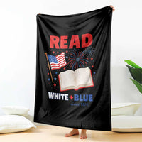Patriotic Bookish 4th Of July Read White Blue Since 1776 Throw Blanket