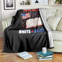 Patriotic Bookish 4th Of July Read White Blue Since 1776 Throw Blanket