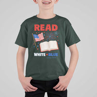 Patriotic Bookish 4th Of July Read White Blue Since 1776 T Shirt For Kid