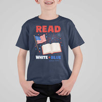 Patriotic Bookish 4th Of July Read White Blue Since 1776 T Shirt For Kid
