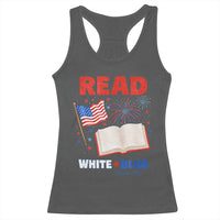 Patriotic Bookish 4th Of July Read White Blue Since 1776 Racerback Tank Top