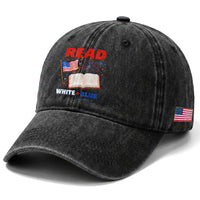 Patriotic Bookish 4th Of July Read White Blue Since 1776 Washed Cotton Baseball Cap