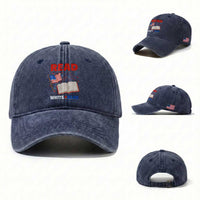 Patriotic Bookish 4th Of July Read White Blue Since 1776 Washed Cotton Baseball Cap