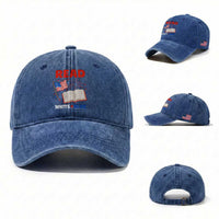 Patriotic Bookish 4th Of July Read White Blue Since 1776 Washed Cotton Baseball Cap