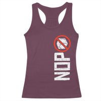 No ICE Protest Racerback Tank Top Nope Sign Vertical