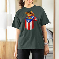 Funny Coqui Frog Puerto Rico Flag T Shirt For Women Puerto Rican Taino Buricua Borinquen