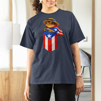Funny Coqui Frog Puerto Rico Flag T Shirt For Women Puerto Rican Taino Buricua Borinquen