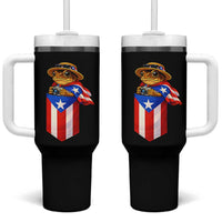 Funny Coqui Frog Puerto Rico Flag Tumbler With Handle Puerto Rican Taino Buricua Borinquen