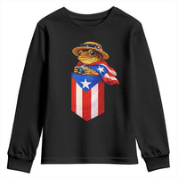 Funny Coqui Frog Puerto Rico Flag Youth Sweatshirt Puerto Rican Taino Buricua Borinquen