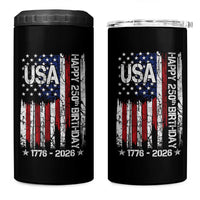 250 Years America Anniversary Flag 4 in 1 Can Cooler Tumbler 4th of July Patriotic Independence Day