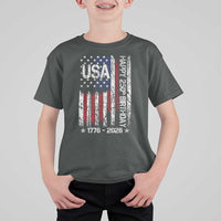 250 Years America Anniversary Flag T Shirt For Kid 4th of July Patriotic Independence Day