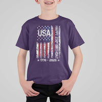 250 Years America Anniversary Flag T Shirt For Kid 4th of July Patriotic Independence Day