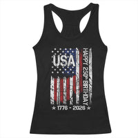 250 Years America Anniversary Flag Racerback Tank Top 4th of July Patriotic Independence Day