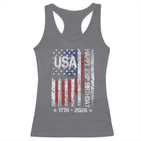 250 Years America Anniversary Flag Racerback Tank Top 4th of July Patriotic Independence Day