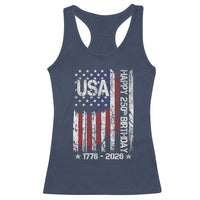250 Years America Anniversary Flag Racerback Tank Top 4th of July Patriotic Independence Day