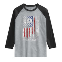250 Years America Anniversary Flag Raglan Shirt 4th of July Patriotic Independence Day