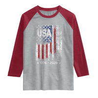 250 Years America Anniversary Flag Raglan Shirt 4th of July Patriotic Independence Day