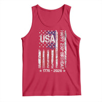 250 Years America Anniversary Flag Tank Top 4th of July Patriotic Independence Day
