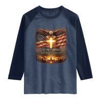 250th Anniversary USA Raglan Shirt 1776 2026 4th of July Patriotic Us 250 Flag