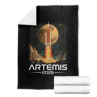 Launch To The Moon Mission Throw Blanket