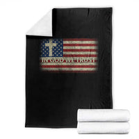 In God We Trust Christian US Flag Throw Blanket