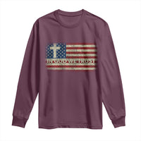 In God We Trust Christian US Flag Long Sleeve Shirt