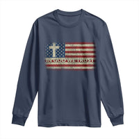 In God We Trust Christian US Flag Long Sleeve Shirt