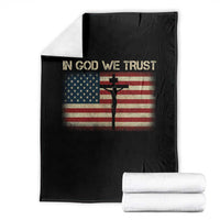 Christian USA Flag Throw Blanket American Christ Faith Cross Patriotic In God We Trust