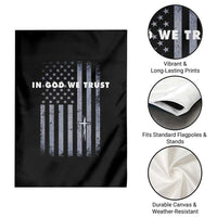 USA Flag Religious Quote Garden Flag In God We Trust American Patriotic Faith 4th of July Cross