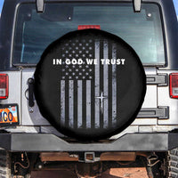 USA Flag Religious Quote Spare Tire Cover In God We Trust American Patriotic Faith 4th of July Cross