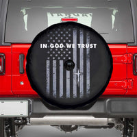 USA Flag Religious Quote Spare Tire Cover In God We Trust American Patriotic Faith 4th of July Cross