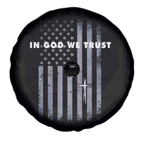 USA Flag Religious Quote Spare Tire Cover In God We Trust American Patriotic Faith 4th of July Cross