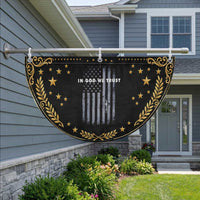 USA Flag Religious Quote Patriotic Fan Flag In God We Trust American Faith 4th of July Cross