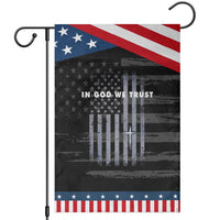 USA Flag Religious Quote Garden Flag In God We Trust American Patriotic Faith 4th of July Cross