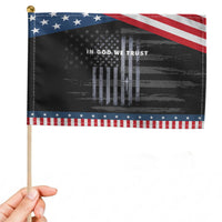 USA Flag Religious Quote Patriotic Handheld Flag In God We Trust American Faith 4th of July Cross