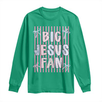 Big Jesus Fan Long Sleeve Shirt Striped Preppy Christian Believer Faith God Religious Gifts