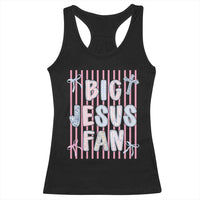 Big Jesus Fan Racerback Tank Top Striped Preppy Christian Believer Faith God Religious Gifts