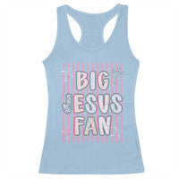 Big Jesus Fan Racerback Tank Top Striped Preppy Christian Believer Faith God Religious Gifts