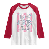 Big Jesus Fan Raglan Shirt Striped Preppy Christian Believer Faith God Religious Gifts