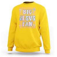 Big Jesus Fan Sweatshirt Striped Preppy Christian Believer Faith God Religious Gifts