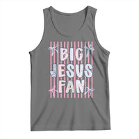 Big Jesus Fan Tank Top Striped Preppy Christian Believer Faith God Religious Gifts
