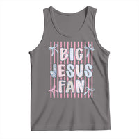 Big Jesus Fan Tank Top Striped Preppy Christian Believer Faith God Religious Gifts