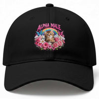 Alpha Male Baseball Cap Funny Cat Kitten Meme Rainbow Floral