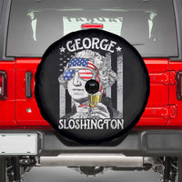 Funny 4th of July George Sloshington Washington Spare Tire Cover Retro America Flag - Wonder Print Shop
