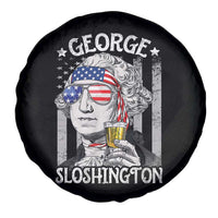 Funny 4th of July George Sloshington Washington Spare Tire Cover Retro America Flag - Wonder Print Shop